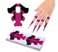 KALUROIL 200 PCS Chablon Ongle - Chablons et Formes pour Ongles en Gel Acrylique ou UV - Papier Auto-Adhésif avec Numéros pour un Modelage Précis et Facile（rouge et noir）