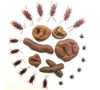 KALUROIL 24 PCS Faux Caca Réaliste et Insectes Farceurs - Jouets Drôles pour Poisson d'Avril et Plus