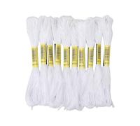 KALUROIL 24 PCS Fil A Broder - fils à broder blancs pour point de croix - En coton de qualité supérieure - Idéal pour travaux manuels et bracelets d'amitié