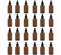 KALUROIL 24 PCS flacons compte-gouttes de 5 ml en verre ambré - Pipette précise - Accessoires inclus - Idéal pour aromathérapie, parfums - Marron