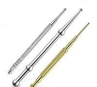 KALUROIL 3 PCS Aiguille Acupuncture -Stylos d'Acupuncture Double Sondes pour l'Acupression et la Réflexologie Faciale - Stylo en cuivre + stylo en argent + stylo gras