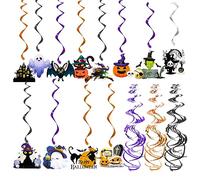 KALUROIL 30 PCS Kit Halloween Décoration - Ensemble de Décorations Tourbillon Suspendues pour Noël - Ornement en Spirale pour Plafond Maison Chambre - Accessoire de Soirée Festif