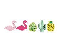 KALUROIL 50 PCS Punaises Tableau Liège -Punaise Décorative en Bois - Motifs de Lama, Cactus, Flamant Rose, Ananas, Fleur et Feuille de Palmier - Idéal pour la Décoration Murale