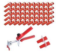 KALUROIL 701 PCS Kit de nivellement de carrelage 600 pinces de calage pour carreaux de 2 mm, 100 cales de nivellement réutilisables et 1 pince à carreaux pour une pose facile et rapide