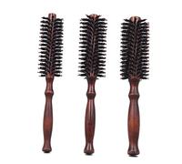 KALUROIL Brosse Ronde Brushing,3 Pcs Brosses à Cheveux Poils De Sanglier Naturels IdéAl Pour Les Cheveux Courts Et Longs DiamèTres VariéS (5cm, 4.7cm, 4cm)