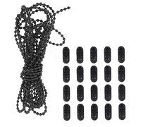 KALUROIL Chainette Store Stores à bandes verticales - Chaîne de Store de 10 mètres avec 20 connecteurs d'accouplement pour Remplacement de Store Enrouleur (Noir)