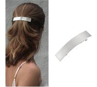 Kalvd-Barrette À Cheveux En Métal Français Barrette Argent Géométrie Rectangulaire Barrette À Cheveux Pince À Tête Carrée Minimaliste Porte-Queue De Cheval Pince À Cheveux Accessoires De Cheveux