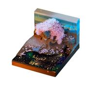 KALWEL Calendrier 3D 2025 - Cabane dans les arbres avec lumière, bloc-notes 3D Artsy Pads Calendrier 2025, carnet de notes déchiré à la main, sculpture en papier, ornements créatifs, cabane dans les