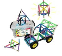 KALWL-Blocs Construction Magnétiques156 Pcs: Bâtons Xl Avec Aimants Puissants,Roues Voiture+Boite De Rangement Solide¿Jouet D'Assemblage Créatif Pour Enfants De 3 Ans Et +