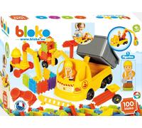KALWL-Coffret De Jeu De Construction Sur Le Thème Des Travaux Avec 100 Pièces,Un Camion De Travaux Et Une Figurine¿Jouet Enfant 1 An Et Plus¿Fabriqué En Europe-503693
