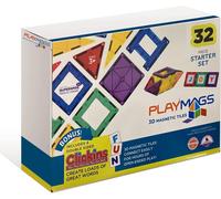 KALWL-Ensemble De 32 Pièces De Carreaux Colorés,Construction Magnétique Unique Primée,Créativité Et Jouets De Construction Éducatifs Pour Enfants,Approuvé Stem (32 Pièces)