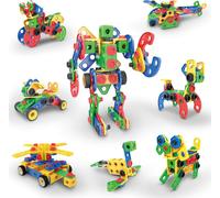 KALWL-Kit De 152 Blocs De Construction Pour Enfants,Jouets Stem,Cadeaux Sensoriels,Éducation,À Partir De 3 Ans,Comprend Un Livre D'Idées,Une Valise,Une Visseuse Électrique Ptn152