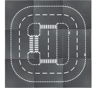 KALWL-Lot De 9 Plaques De Construction Pour Routes,Villes,Plaques De Route,Compatibles Avec Toutes Les Marques Courantes,25,5X25,5 Cm,Pour Jeu Créatif,Jouets Éducatifs (4 Courbes,4