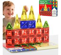 KALWL-Mini Tuiles Magnétiques Jouets Pour Enfants,26 Pièces 3D Diamant Blocs De Construction Magnétiques Avec Boîte En Métal Pour Voyage,Educatif Jeux Cadeaux Pour Garçons Et Filles 3+ Ans