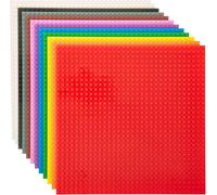 KALWL-Plaque De Base Classique,Pour Briques De Construction,Bases Pour Table,Tapis Et Plus Encore,100% Compatible,Couleurs Arc-En-Ciel,Paquet De 12,10X10 Pouces