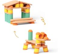 KALWL-Stix-Jeu Éducatif En Bois Et Silicone-Jeu D'Éveil-Motricité-Jeu De Construction-2-12 Ans-Avec Livret D'Instructions-50 Cartes À Télécharger-60 Pièces