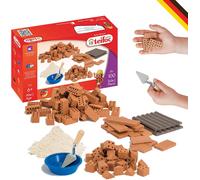KALWL-Teifoc-1530-Kit De Construction En Pierre-100 Briques Miniatures Avec Mortier Et Outils Pour Projets De Bricolage-Pour Enfants À Partir De 6 Ans-Blocs De Construction En Argile Pour Le
