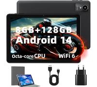 KALWS-2025 Più Recente Tablet 10 Pollici Android 14 Compresse,10Gb Ram+128Gb Rom+1Tb Espandere,Octa-Core 2.0Ghz,1280 * 800 Ips Hd Display,6000Mah,Widevine L1,5G +2.4G Wi-Fi/Bluetooth 5.4