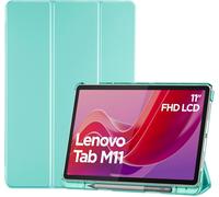 KALWS-Coque Étui Pour Lenovo Tab M11(Tb330Fu)/K11/K11E 2024 11"" Pouces Avec Porte-Stylo,Housse De Protection Antichute En Cuir Pu Ultra Léger Et Classique Réveil/Sommeil Automatique-Menthe Verte