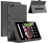 Kalws-Coque Pour Acer Iconia Tab A10-21-A43p/A10-21-A3yw 10.1 Pouces,Pu Cuir Coque Avec Fonction Support,Light Anti-Slip Antichoc Folio Housse Avec Porte-Crayon Et Dragonne,Noir