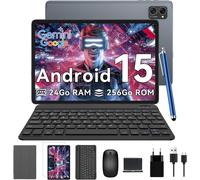 KALWS-T20 Android 15 Tablette Avec Clavier-24 Go+ 256 Go(2To Tf),Octo-Core T606,10 Pouces,5000 Mah,8 Mp+5 Mp,Gemini Ai,Widevine L1,5G Wifi,Gps,Claviers,Souris,Stylet Et Tablettes Tactiles