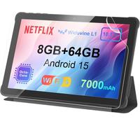 KALWS-Tablette 10 Pouces Android 15 : 2025 Dernière 7000 Mah Octa-Core 8 Go De Ram+64 Go 1 To Tf Tablette Pc Avec Wifi 6 2.4G/5G Bluetooth 5.0 1280X800 Fhd Gms Double Caméra Avec Étui Et Film De