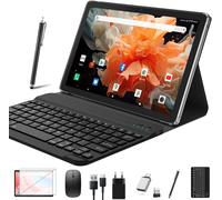 KALWS-Tablette 2024 De 10"",2 En 1,Avec Clavier,5G Wifi Android Tablet Pc 128 Go Rom (1 To Tf),Bluetooth 5.0,Octa-Core 1,8 Ghz,1080 Fhd,Caméra 13 Mp+8 Mp,7000 Mah,Certification Gms,Type C/Gps/Otg