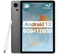 KALWS-Tablette Android 13,Tablette 10.1 Pouces,G5 Tab Tablette Tactile,8Go+128Go(Tf 1To),4G Lte,T606 Cpu,Octa Core,Gps,Widevine L1,Gaming Tabette 6000Mah,13Mp,Wifi/Bt5.0 Gris