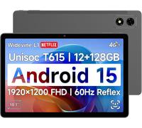 KALWS-Tablette Android 15 (2025),10,1"",Fhd Ips 1920X1200,60Hz,Widevine L1,Unisoc T615 (8 C?urs),12Go+128Go (1To Tf),4G Lte,Wi-Fi 2,4G/5G,Bt 5.0,Gps,Caméra 5Mp,6500Mah