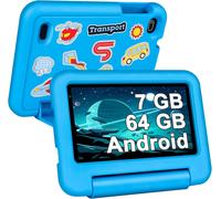 KALWS-Tablette Enfants 7 Pouces,Quad Core 7Go Ram+64Go Rom(Tf 1 To),Tablette Éducative Avec Certifié Gms,Contrôle Parental,Wifi,Bluetooth,Tablettes Avec Étui Anti-Chute-Bleu