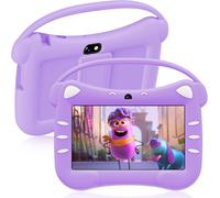 KALWS-Tablette Pour Enfant 7 Pouces Android Tablette Enfants Avec Wifi Cntrôle Parental Double Caméra Étui De Sécurité 2 Go De Ram 32 Go Rom 128 Go Extensible De 3-12 Ans Filles Garçons (Violet)