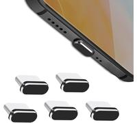 Kaly-Lot De 5 Bouchons De Poussière Usb De Type C-Avec Mini Sac De Transport Type C-Compatible Avec Samsung S20 Oneplus Nord 8 7t Pro Xiaomi 10 Noir