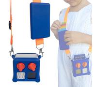 KALYCASE Housse de Protection Compatible Yoto Mini Player - Coque Silicone + Porte Carte + Bandouliere (Bleu Nuit)