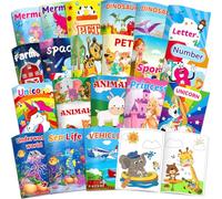 Kalysky 20 Livres de Coloriage pour Enfants, Mini Livres de Coloriage pour Fillers de Sacs de Fête, Pack de Coloriages pour Enfants de 2 à 8 ans, Thèmes-Animaux, Sirènes, Dinosaures, Espace et Océan