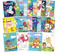 Kalysky 20 Livres de Coloriage pour Enfants, Mini Livres de Coloriage pour Fillers de Sacs de Fête, Pack de Coloriages pour Enfants de 2 à 8 ans, Thèmes-Animaux, Sirènes, Dinosaures, Espace et Océan
