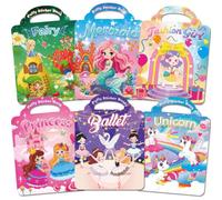 Kalysky 6 Livres Autocollants Reutilisable pour Filles, 3D Gommettes Enfant | Girls Stickers Thème: Unicorne, Sirène, Princesse, Fille de mode, Fée, Ballet, Jouet Cadeau Anniversaire pour Filles 2-8 ans