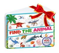 Kalysky Livre d'autocollant Find The Animal pour enfants, 400+ Gommettes Enfants 2 3 4 ans, Stickers Book avec coloration amusante, Jouets éducatifs cadeau activite pour Garcon Fille