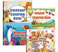 Kalysky Lot de 4 grands livres de coloriage pour enfants de 2 à 4 ans et de 4 à 8 ans | Activités de coloriage pour enfants, cadeaux de fête, ens