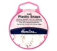 KAM Boutons-pression en plastique : 25 x 12,4 mm. Ensembles : blanc.
