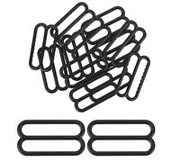 KAM Lot de 10 boucles de réglage de sangle de soutien-gorge en plastique Tri-Glide - Crochets de sangle réglables pour maillot de bain, hauts, chemises de nuit, accessoires de vêtements, 20 mm - Noir