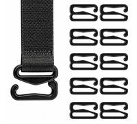 KAM - Lot de 10 boucles de réglage de sangle de soutien-gorge en plastique Tri-Glide - Crochets réglables pour taille de soutien-gorge 13B - Fermoir à crochet coulissant pour maillot de bain, haut