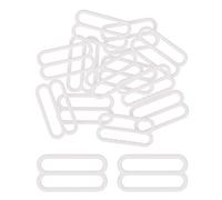 KAM Lot de 10 boucles réglables en plastique pour bretelles de soutien-gorge, hauts, chemises de nuit, accessoires de vêtements à faire soi-même, 20 mm, blanc
