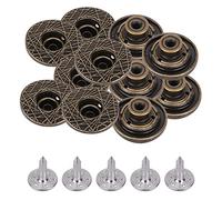 KAM Lot de 10 boutons pression en métal sans couture réglables et durables pour jeans, vestes, vêtements de réparation Bronze 22 mm