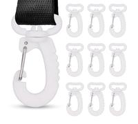 KAM Lot de 10 mousquetons pivotants en plastique pour sac à dos, sac de voyage, sangle, sac à bandoulière, sac à main et sac à main, 25 mm, blanc