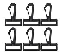 KAM Lot de 10 mousquetons pivotants en plastique pour sac à dos, sangle, sac à bandoulière, sac à main, collier pour animal domestique, 38 mm, noir