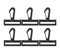 KAM Lot de 10 mousquetons pivotants en plastique pour sac à dos, sangle, sac à bandoulière, sac à main, collier pour animal domestique, 50 mm, noir