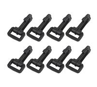 KAM Lot de 10 mousquetons pivotants en plastique pour sac à dos, sangle, sac de voyage, collier pour animal domestique, 20 mm, noir
