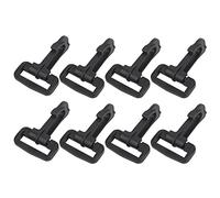 KAM Lot de 10 mousquetons pivotants en plastique pour sac à dos, sangle, sac de voyage, sac à main, collier pour animal domestique, 30 mm, noir