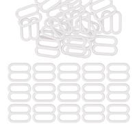 KAM Lot de 100 boucles de réglage de sangle de soutien-gorge en plastique Tri-Glide pour maillot de bain, haut, 10 mm, blanc