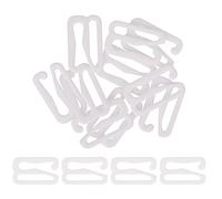 KAM Lot de 20 Boucles de réglage de Sangle de Soutien-Gorge en Plastique Tri-Glide - Crochets réglables pour Taille de Soutien-Gorge 13B - Fermoir à Crochet Coulissant pour Maillot de Bain, Blanc